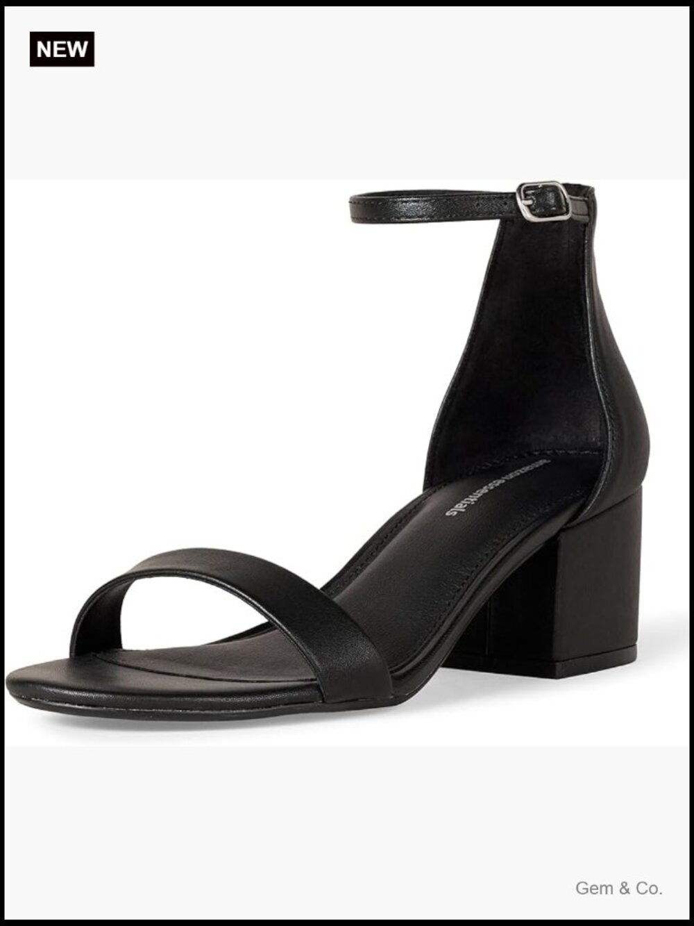 Women's Two Strap Heeled Sandals with Adjustable Ankle Strap Memory Foam Insole